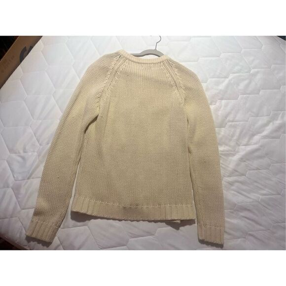 Virgin Acrylic Fiber sweater made in Korea crochet buttons size medium cream - Picture 11 of 11